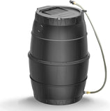 50 Gallon Black Rain Barrel Water Catcher - Collect Rainwater for Outdoor Use - EJWOX Products Inc