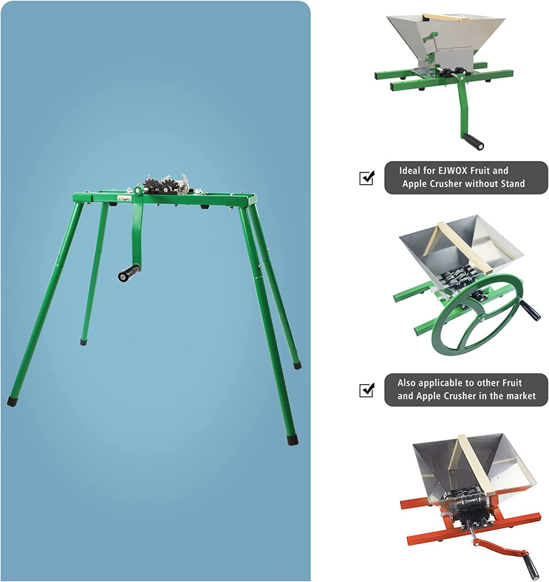 Fruit and Apple Crusher Stand, Ideal for Manual Juicer Grinder