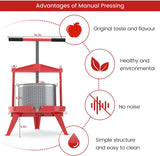 Wine/Cider/Fruit Press T-Handle - 2.38 / 3.69 Gallon - EJWOX Products Inc