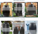 50 Gallon Black Rain Barrel Water Catcher - Collect Rainwater for Outdoor Use - EJWOX Products Inc