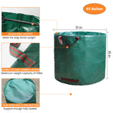 3 Pack Reuseable Garden Waste Bags - Large Leaf Bag Holder/ Heavy Duty Lawn Pool Yard Waste Bags/ Waterproof Debris Bag … - EJWOX Products Inc