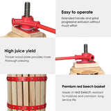 EJWOX Classic Fruit Wine Wooden Press -1.6/3.2/4.75  Gallon -Apple Cider Press - EJWOX Products Inc