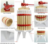 EJWOX Classic Fruit Wine Wooden Press -1.6/3.2/4.75  Gallon -Apple Cider Press - EJWOX Products Inc
