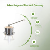 0.6 Gal Mini Cheese Tincture Herb Fruit Wine Manual Press - 100% Natural Juice Making ,Food-Grade Stainless Steel - EJWOX Products Inc