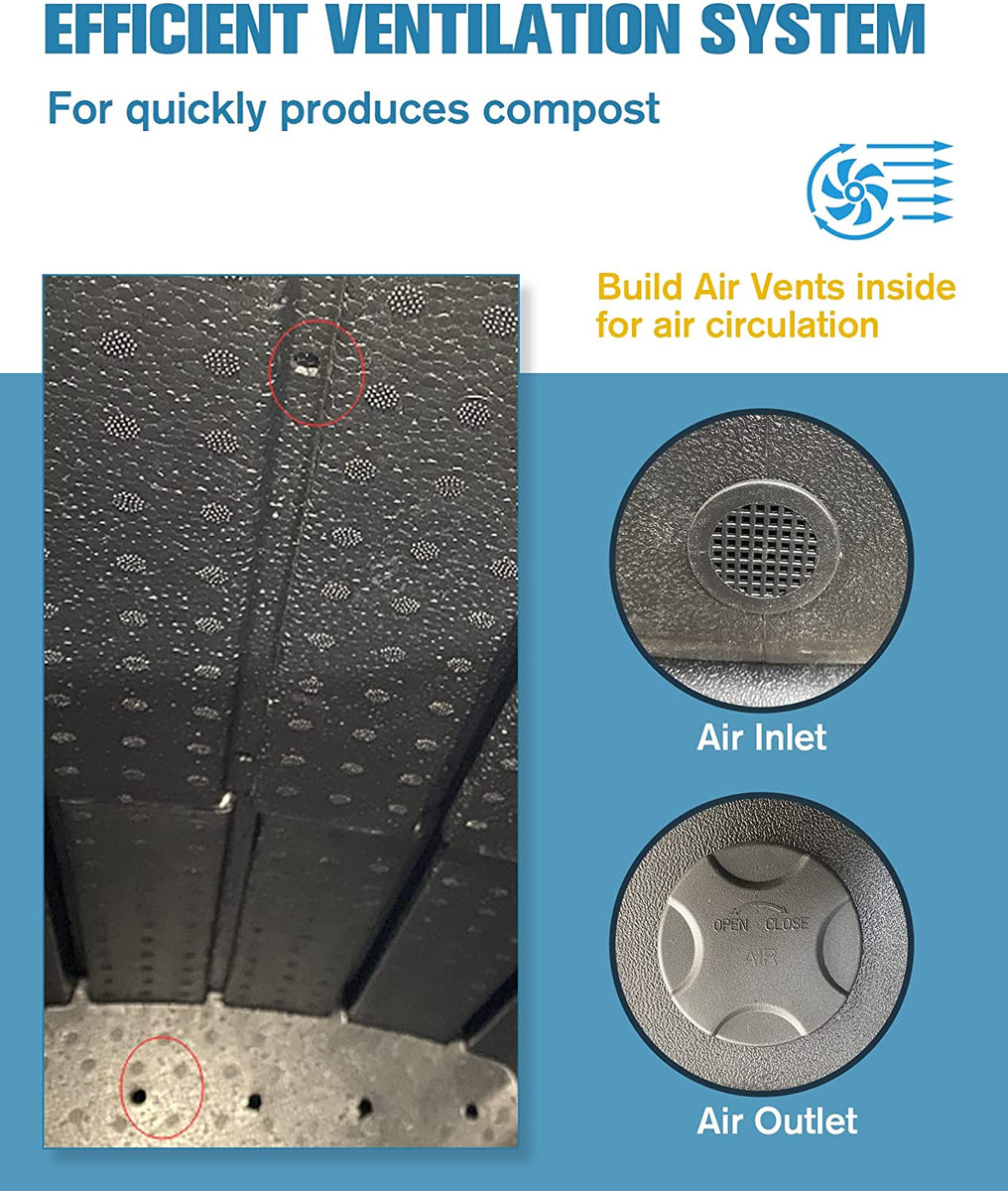 Insulated Compost Bin with Ventilation System, Collect The Leachate, 3 –  EJWOX Products Inc