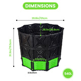 XXL Large Compost Bin Outdoor- 190G/143G-Easy Assembly-No Screws-BPA Free-Sturdy& Durable-Green Door - EJWOX Products Inc