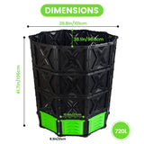 XXL Large Compost Bin Outdoor- 190G/143G-Easy Assembly-No Screws-BPA Free-Sturdy& Durable-Green Door - EJWOX Products Inc