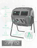 43 Gal Dual-Chamber Compost Bin Tumbler Outdoor - EJWOX Products Inc