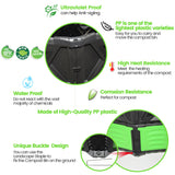 XXL Large Compost Bin Outdoor- 190G/143G-Easy Assembly-No Screws-BPA Free-Sturdy& Durable-Green Door - EJWOX Products Inc