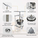 EJWOX Tabletop Wine/Cider/Fruit Press  Aluminum - 0.8/1.6 Gallon - EJWOX Products Inc