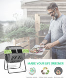 43 Gal Dual-Chamber Compost Bin Tumbler Outdoor - EJWOX Products Inc