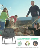 2021 Upgraded Tumbling Composter with Compost Thermometer - Dual Chamber Garden Compost Bin - EJWOX Products Inc