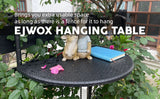 Folding Balcony Hanging Table - Outdoor Railing Bar Serving Table, 3 Adjustable Height/Durable & Maintenance-freet Material, Suitable for Patio, Garden and Deck(Black Wicker Style) - EJWOX Products Inc
