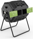 2021 Upgraded Tumbling Composter with Compost Thermometer - Dual Chamber Garden Compost Bin - EJWOX Products Inc