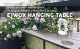 Folding Balcony Hanging Table - Outdoor Railing Bar Serving Table, Adjustable Height/Durable & Maintenance-freet Material, Suitable for Patio, Garden and Deck(Antique Wood Grain) - EJWOX Products Inc