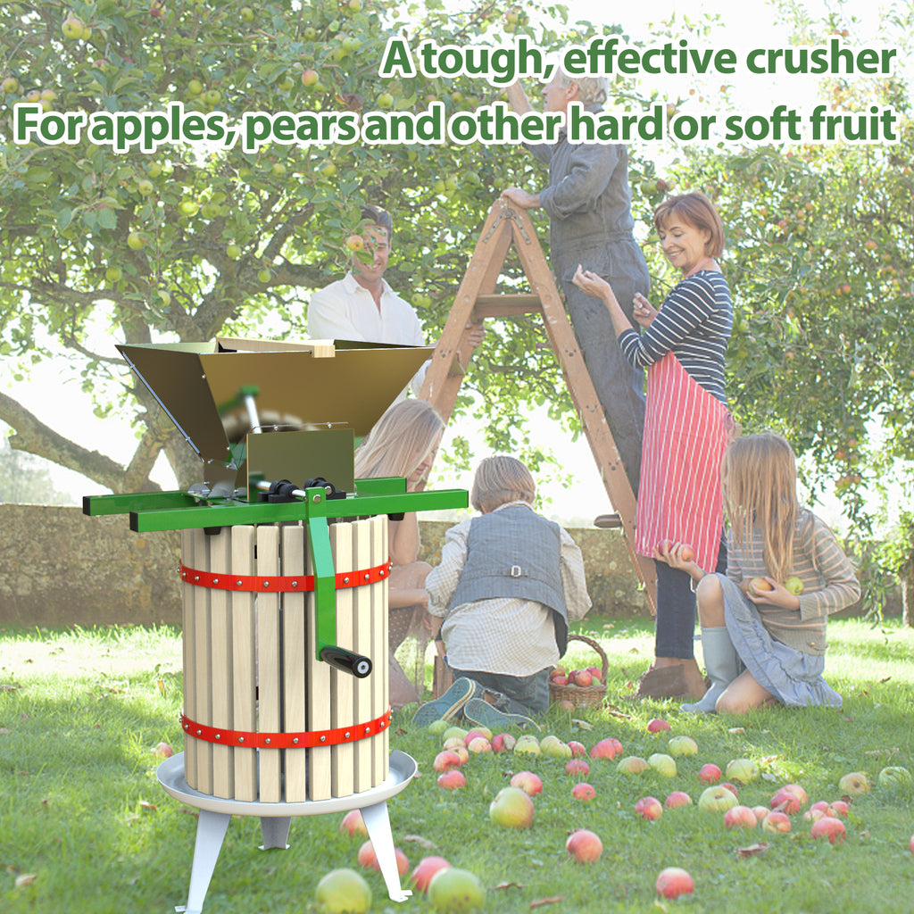 Fruit and Apple Crusher - L Manual Juicer Grinder(1.8 Gallon,Green