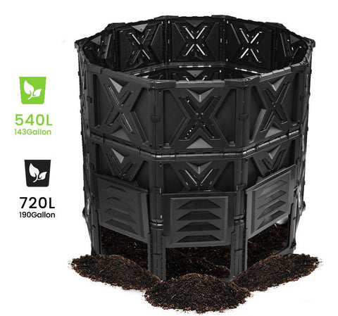 Large Compost Bin Outdoor, 143/190 Gal Composter - EJWOX Products Inc