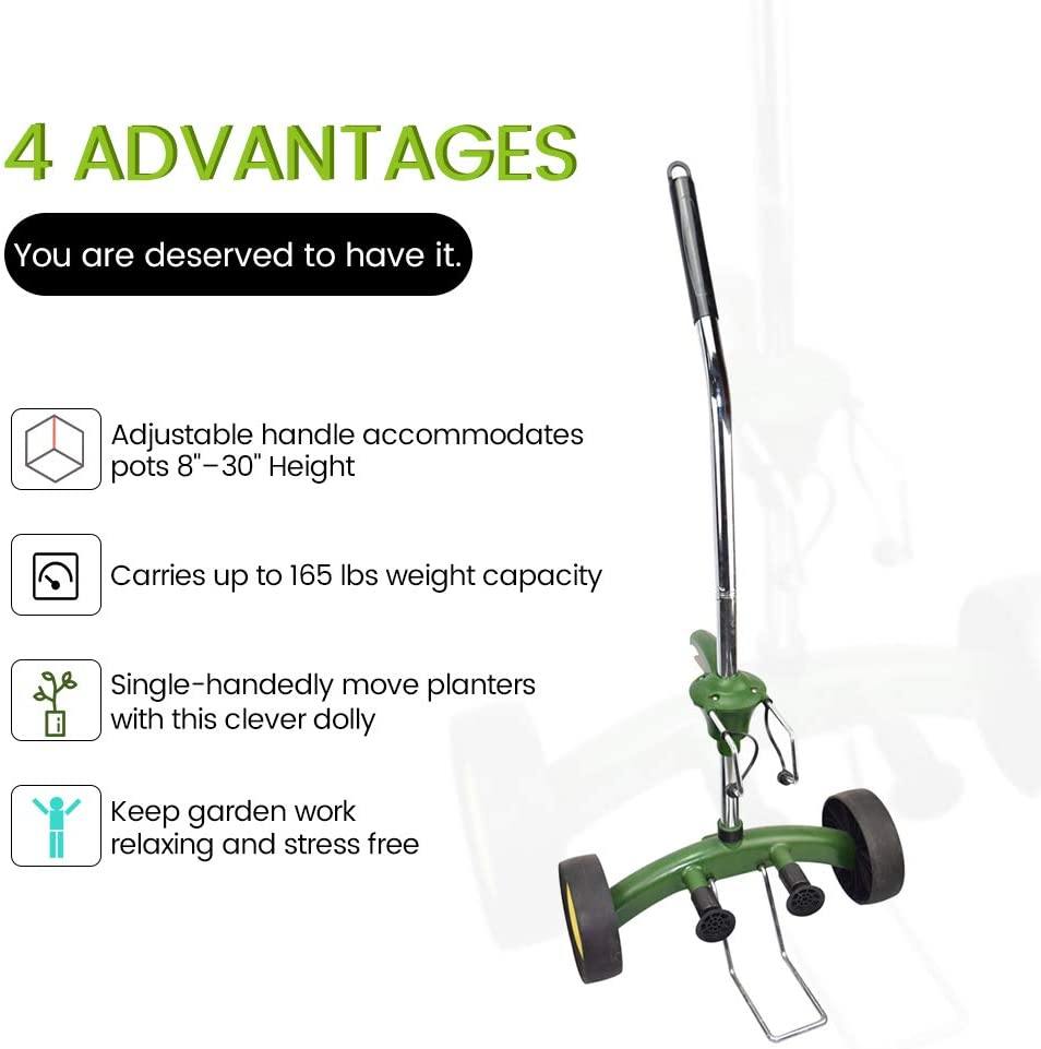 heavy duty plant pot trolley Garden Pot Plant Mover with Adjustable Handle – EJWOX Products Inc