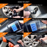 EJWOX Portable Cordless Tire Inflator Automatic Air Compressor with Easy to Read Digital Pressure Gauge, Built-in LED Light - EJWOX Products Inc