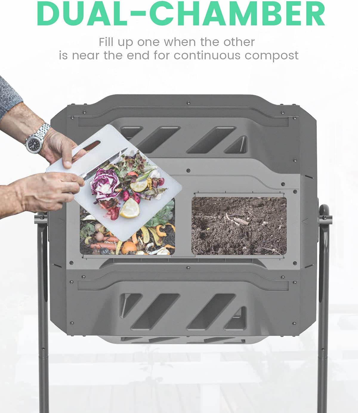 Composters Tumbling Or Rotating Outdoor Large Composting Tumbler Dual ...