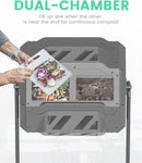 43 Gal Dual-Chamber Compost Bin Tumbler Outdoor - EJWOX Products Inc