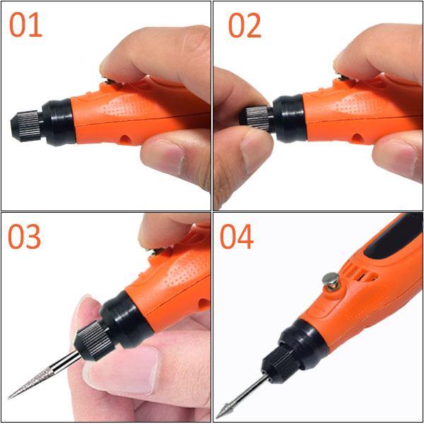 Cordless Rotary Tool 3.7V Li-ion, 3 Speed Adjustment (41 pcs Accessories  Kit)