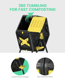 EJWOX Single Chamber Compost Tumbler Outdoor Composting Bin, 18.5 Gal/70L - EJWOX Products Inc