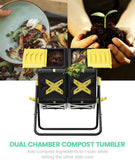EJWOX Dual Chamber Compost Tumbler Outdoor Composting Bin, 2 X 18.5 Gal/140L - EJWOX Products Inc
