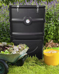 EJWOX Insulated Compost Bin with Ventilation System - Quickly Composting All Year Round,A Reservoir at The Bottom Design to Collect The Leachate (30 Gal,Black) - EJWOX Products Inc
