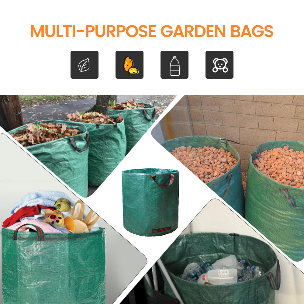 3 Pack Reuseable Garden Waste Bags, 32/63/72Gal Waterproof Debris Bag –  EJWOX Products Inc